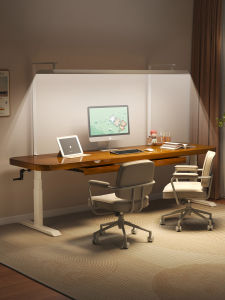 Electric Height Adjustable Learning Desk Child Write Spur Single Long Narrow Study Desk with Eye Protection Lamp Practical Desk