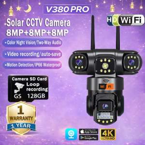 V380 PRO Three Lens CCTV Camera BUY 1 TAKE 1 WIFI Connect 360 Waterproof Alarm HD Surveillance Color Night Vision Two-Way Voice CCTV Security Cameras