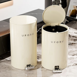 Living Room Trash Can Accessible Luxury For Home Stainless Steel with Lid Bedroom Kitchen Toilet Press Pedal Storage