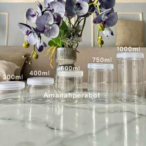 Toples Nastar Jar 300ml 400 600 750ml 1000ml Toples Nastar Toples Bumbu Toples Bening Plastik Toples Tabung Silinder 750ml / Toples Kue 750 gram Toples Nastar Toples Lebaran