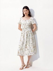 Vero Moda | Đầm Tay Ngắn Từ Sợi Xơ Cellulose Thân thiện với Môi trường Có Đai