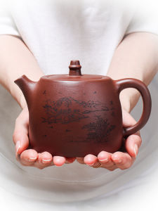 Yixing Purple Clay Teapot Handmade Original Mine Han Duo Large Capacity Genuine Purple Clay Teapot Set 500ml ชุดถ้วยชาดินสอ