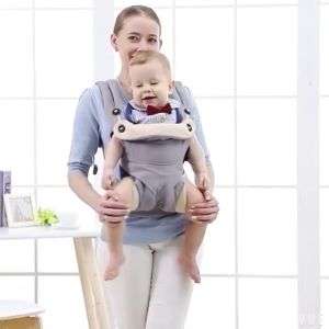 Địu cho bé trợ lực 4 tư thế KidsWorld 360 Cool Air Mesh thoáng khí có đỡ cổ cho bé từ 3 tháng - 36 tháng chính hãng