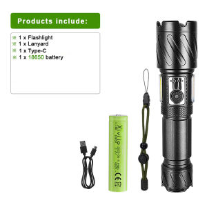 990000000000LM XHP160 Super Bright High Power LED Flashlight Type-C Rechargeable Lamp With Magnet Torch Outdoor Camping Working