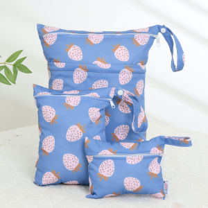 ALVABABY 3PCS Portable Diaper Wet Dry Bag Waterproof Reusable with Zippered Pocket for Cloth Diapers Swimsuits Travel and Gym