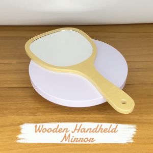 PrintYourStyle Customizable Handheld Wooden Mirror Handheld Makeup Mirror Custom Gift