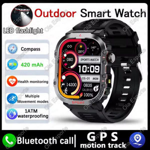New in GPS Smart Watch For Men Wome Military Amoled Flashlight Waterproof Outdoor Sport Bluetooth Call Smartwatch Smart Band