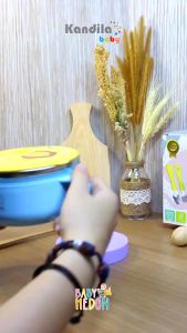 KANDILA DOUBLE LAYER WATER FILLING STAINLESS STEEL BOWL / KDL 022-6 /1 SET MANGKOK MAKAN UNTUK ANAK