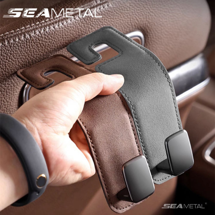 SEAMETAL Leather Metal Car Seats Hooks Seat Back Hanger Super Load ...