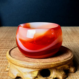Red Agate Jade Tea Cup Drinking Cup Home Use Gongfu Tea Set Jade Cup Optical Glass Zen Master Cup Single Cup Meditation Cup
