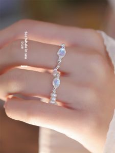 Natural Pearl Elastic Ring for Women Minimalist Style Summer Jewelry Finger Ring Original Design Fashion Accessories
