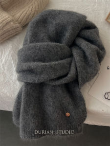 Luxury Bear Fur Wool Scarf Womens Neck Warmer Versatile Winter Fashionable Gift High End 2026 New Style Rectangle Pure Color