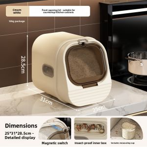Waterproof Plastic Rice Storage Container Anti-Corrosion Grain Storage Barrel Pest-Proof Kitchen Storage Box for Home Use