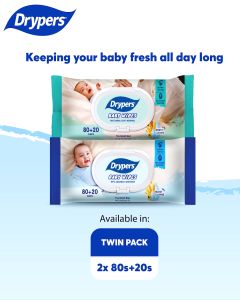 Drypers Fragrance Free Baby Wipes (12x100s) / Oat Kernel Baby Wipes (12x100s) - Wet Tissue