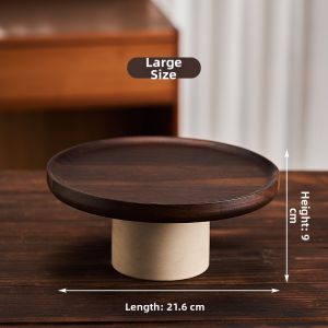 Attractive Creative Ceramic Fruit Plate Creamy Wood Pattern