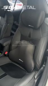 SEAMETAL Memory Cotton Auto Car Neck Pillow Set Universal Car Seat Headrest Waist Pillow Car Accessories Cushion Auto Seat Head Support Neck Protector 记忆海绵 车载靠枕套装 腰枕