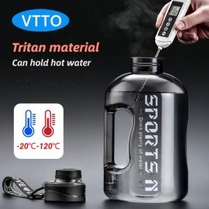 VTTO 2.7/1.7L Insulated Water Bottles with Straw Gym Traveling Hiking Camping Hot Water Bottle for Men Women Leakproof Fitness Bottle