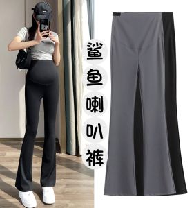 Quần Ống Loe Cỡ Lớn Cho Bà Bầu Mùa Xuân Thu Quần Yoga Mỏng Mùa Hè Quần Ống Loe Mặc Ngoài Quần Cá Mập