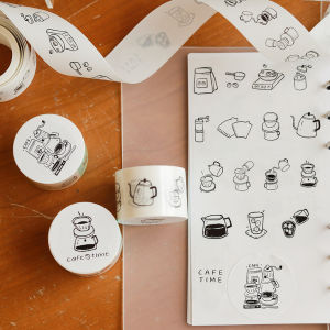 นิ่งๆ แต่งบ้านด้วยเทปผ้ากระดาษญี่ปุ่นแบบมีสายเดี่ยว ดีไซน์ลายวาดมือ ลายสก็อต ลายดอกไม้ ลายฤดูใบไม้ร่วง ลายฤดูหนาว ลายฤดูร้อน