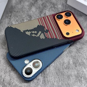 other | Frameless Carbon Fiber Kevlar For Magsafe Magnetic Phone Case For iPhone 17 16 15 14 13 Pro Max Air PC Texture Shockproof Cover