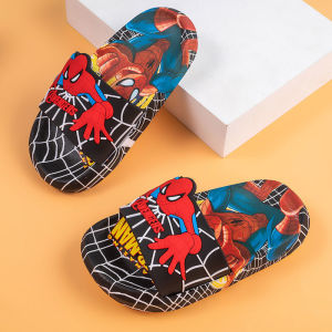 Spider-Man Kids Slippers Little Boy Non Slip Soft Bottom Marvel Cartoon Export Bathroom 3-4-5 Years Old Flip Flops