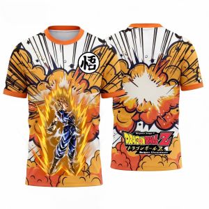 Bandai | 2026 Summer Dragon Ball Beegit "Super Saiyan" Rage Wind 3D Printed Breathable T-Shirt for Adults and Childrens Family Clothing