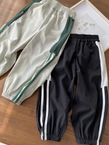 Quick Dry Knitted Sporty Thin Soft Elastic Boys Summer Long Pants Breathable Comfortable Polyester And Spandex Childrens Clothing