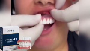 oralhoe | Silicone Denture Kit Temporary Orthodontic Upper Lower Set Fake Tooth Oral Care Easy Use Whitening Dentures Simulation Braces