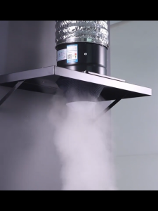 Range Hood Wall Mounted Range Hood For Kitchen Large Suction Force Inverter Exhaust Fan 6/10 Inch Super Suction Range Hood Set With Hose and Stand Strong Wind For Kitchen