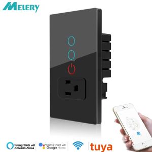 Công Tắc Đèn Thông Minh Melery Wifi Tuya Với Mặt Kính Điều Khiển Từ Xa Tương Thích Với Alexa Và Google Home Ổ Cắm Tường Cho Cầu Thang Sử Dụng Cho Mỹ/Mexico
