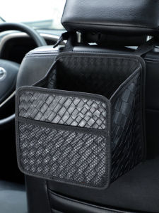 Car Small Trash Can Foldable Car Interior Garbage Bag Hanging Car Seat Back Storage Rack Storage Tool