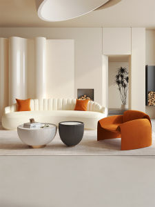 Designer New Arrival Curved Sofa Internet Celebrity Special-Shaped Creative Beauty Salon B & B Office Hall Rest Area Reception