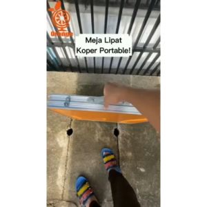 Meja Lipat Koper Portable Kaki Bulat Import Murah High Quality - Meja Kerja Portable Kaki Bulat