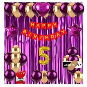 Set Dekorasi Pesta Balon Ulang Tahun & Banner Happy Birthday Merah