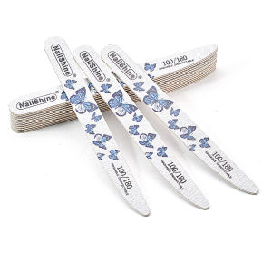 10pcs/Set Butterfly Wooden Nail Files for Manicure 100/180 Sandpaper Buffer Block Durable Manicure Gel Polish Nail Art Tools