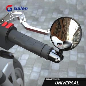 CNC Round Bar End Rear Mirror Side View Mirror 2PC SILVER Universal Adjustable