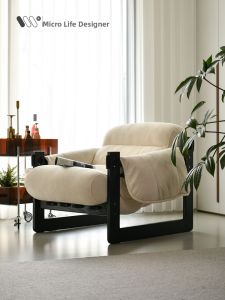 WEIWU | Comfortable Single Lazy Chair Wooden Sofa