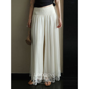 Elegant Loose Fitting Slenderizing High Waisted Ruffled Culottes Summer