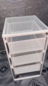 LENNART 30x34x56cm Drawer Unit With Castors White/Black Steel A4 Drawer Storage Unit Laci Beroda