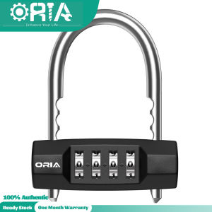 ORIA Combination Padlock 4 Digit Padlock Lock with Adjustable Long Shackle Gym Lock Waterproof Sturdy for School Employee Gym & Sports Locker Gate Case Toolbox Fence