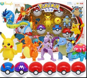 FENAFE【♥️️BEST♥️】Mainan Pokémon / Pokemon Dengan Bola Jin Mainan Set / Mainan Pokemon / Pokemon Toys / Pikachu / Charizard / Gyarados / Greninja / Lucario / Psyduck / Hadiah Ulang Tahun / Hadiah Anak Hadiah