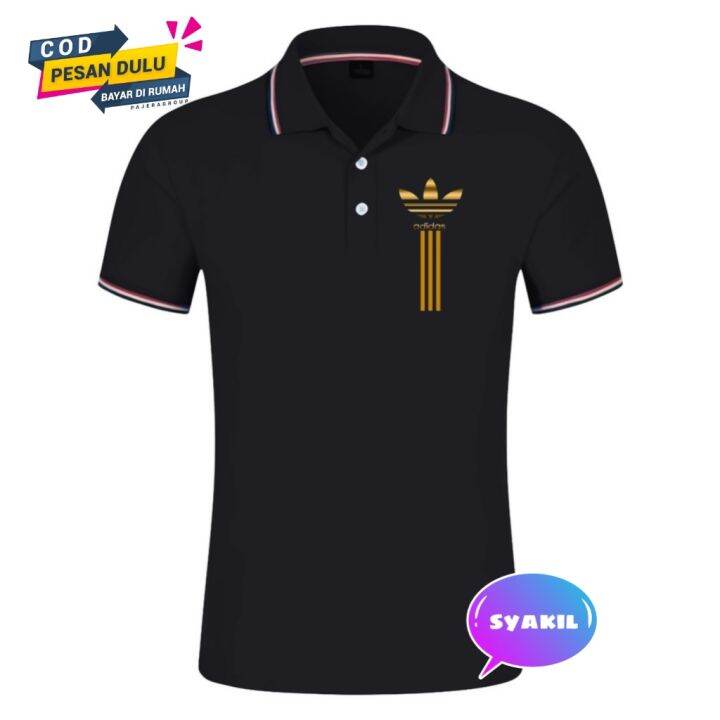 Kaos Polo Distro Terbaru Text Gol Polo List Berkerah Pria Lengan