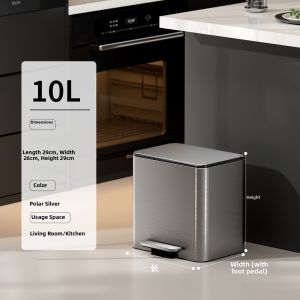 CHUMX | Large Capacity Stainless Steel Kitchen & Living Room Pedal Trash Can