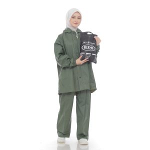 JAS HUJAN MANTEL SETELAN JAKET DAN CELANA ELASTIS KDR ANTI REMBES BAHAN PVC 025 terbaik By KDR