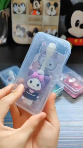 Cute Cartoon Children Toothbrush ❄️ 儿童牙刷软毛库洛米卡皮巴拉河豚三丽鸥 Berus Gigi Kanak-Kanak Silikon Mudah Bawa Baby Oral Care Cartoon