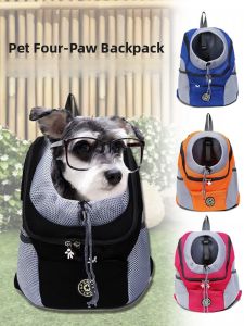 SHIPAILUO | Pet Dog Cat Backpack Portable Comfortable Breathable Double Shoulder Bag For Outdoor Walking Teddy Cat Carrier Bag