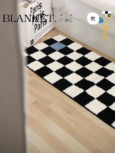 Ins Style Room Bathroom Carpet Bath Mat Waterproof Anti-Slip Absorbent Plush Long Strip Floor Mat
