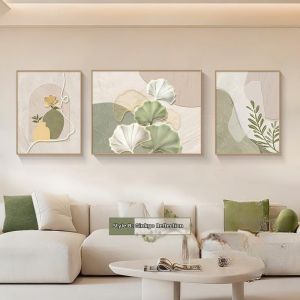 HAIMASHENGKANG | Creamy Ginkgo Elegance Living Room Wall Decor