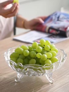Đĩa Đựng Hoa Quả 3 Chân Cỡ Lớn Thủy Tinh Cao Cấp DELISOGA Dĩa Đựng Bánh Kẹo Đẹp Thố Thủy Tinh 3 Chân Sang Trọng