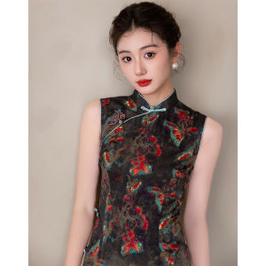 Chinese Style Butterfly Print Dress